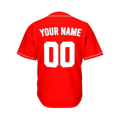 Custom Baseball Jersey Red White Silver Design Jersey One