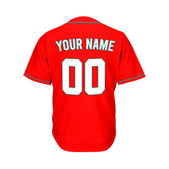 Custom Red Button Down Hipster Baseball Jersey