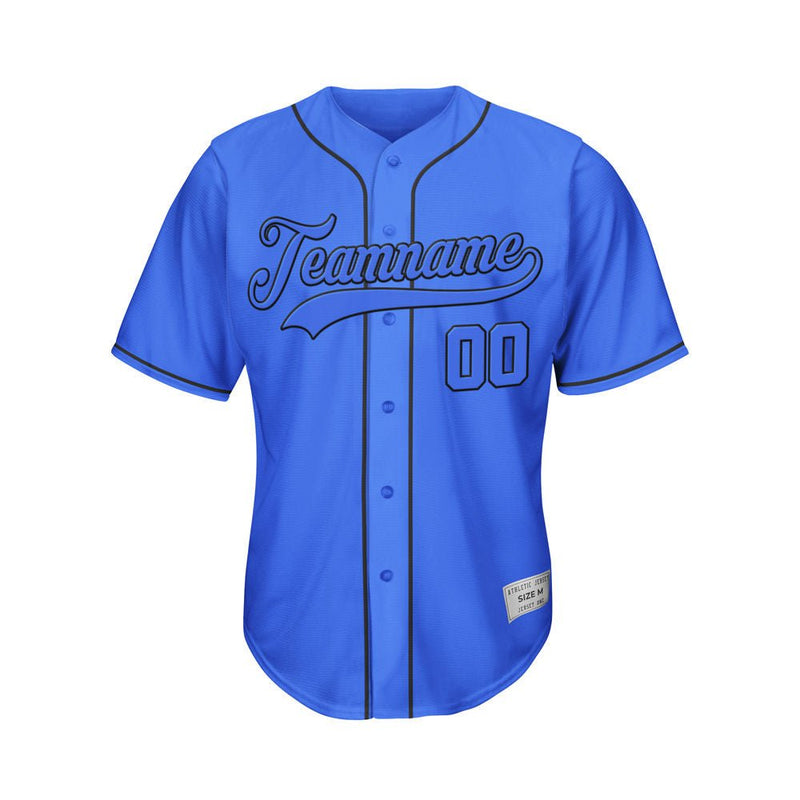 Custom Baseball Jersey Royal Blue Black Design Jersey One