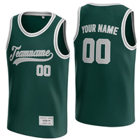 custom deep green and grey basketball jersey thumbnail
