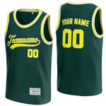 custom deep green and yellow basketball jersey thumbnail
