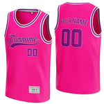 custom deep pink and purple basketball jersey thumbnail
