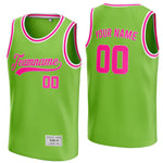 custom green and deep pink basketball jersey thumbnail