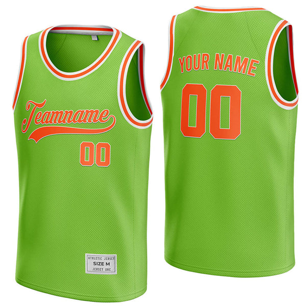 custom green and orange basketball jersey