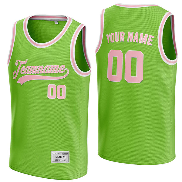custom green and pink basketball jersey