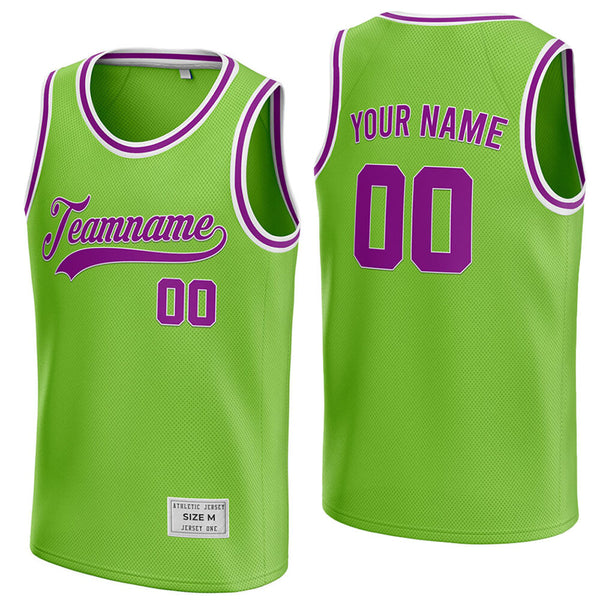 custom green and purple basketball jersey
