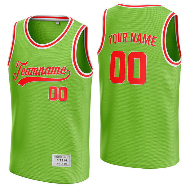 custom green and red basketball jersey