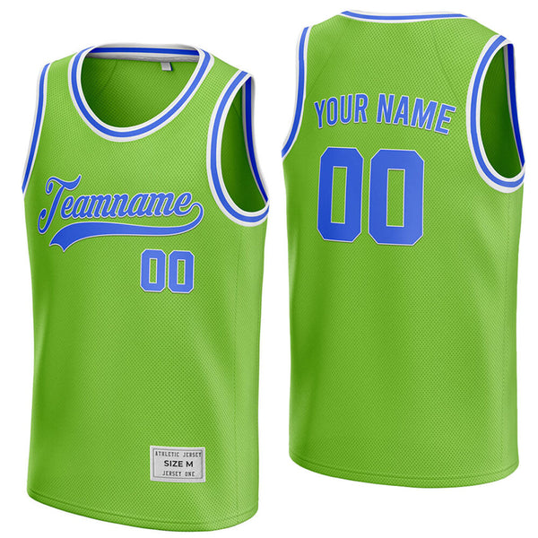custom green and blue basketball jersey