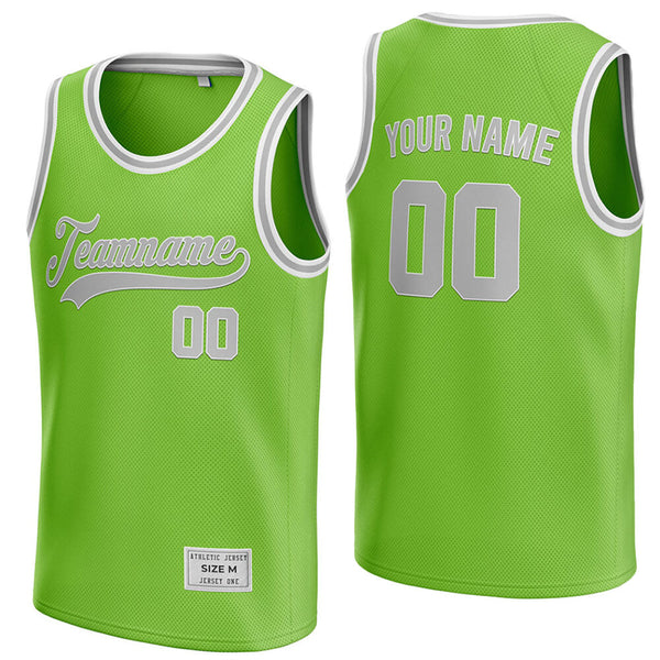 custom green and grey basketball jersey