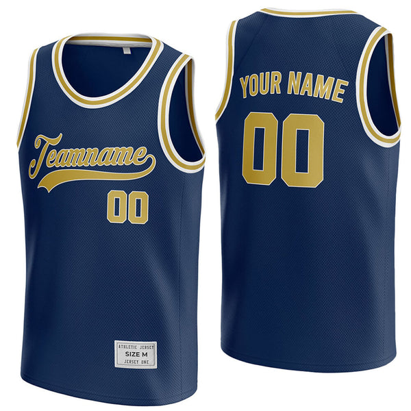 custom navy and gold basketball jersey