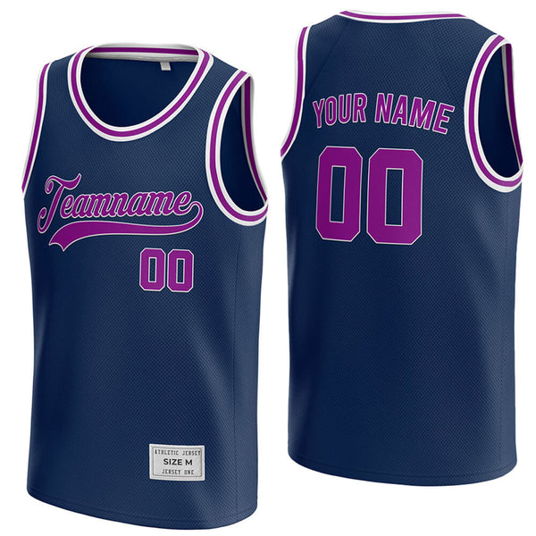 custom navy and purple basketball jersey