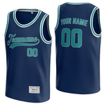 custom navy and teal basketball jersey