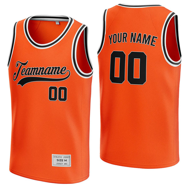 custom orange and black basketball jersey