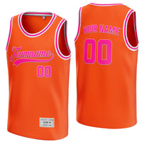 custom orange and deep pink basketball jersey thumbnail