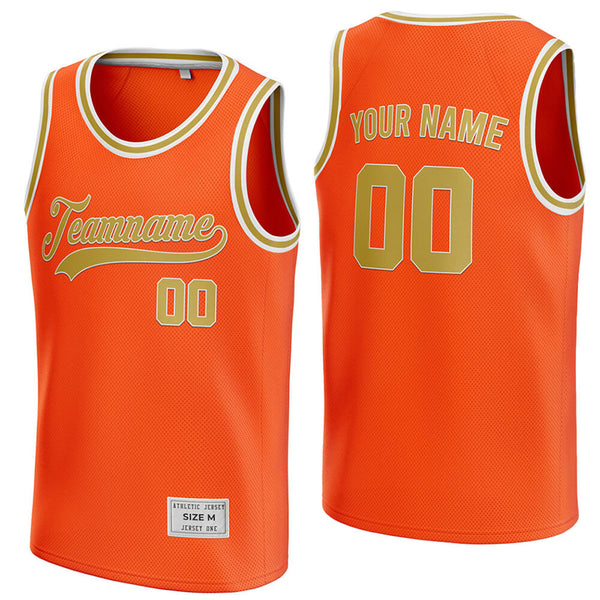 custom orange and gold basketball jersey