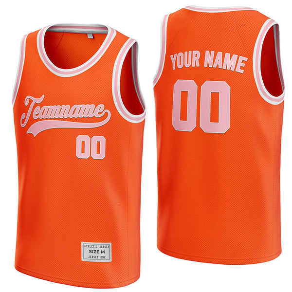 custom orange and pink basketball jersey