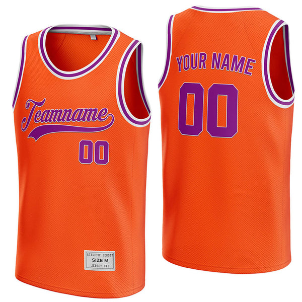 custom orange and purple basketball jersey