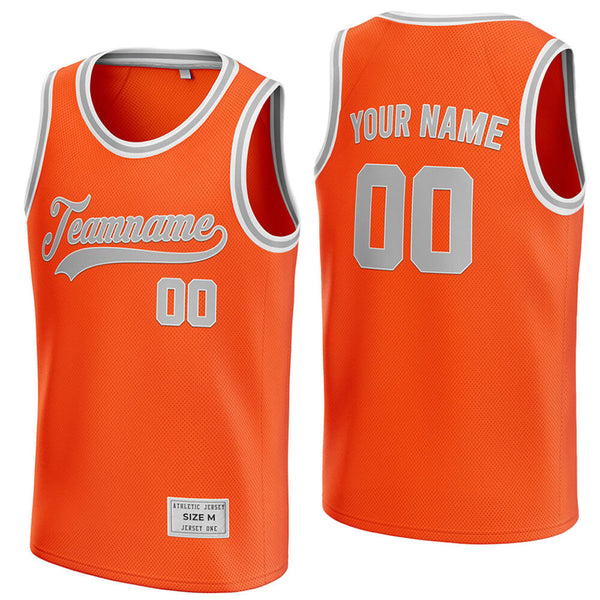 custom orange and grey basketball jersey