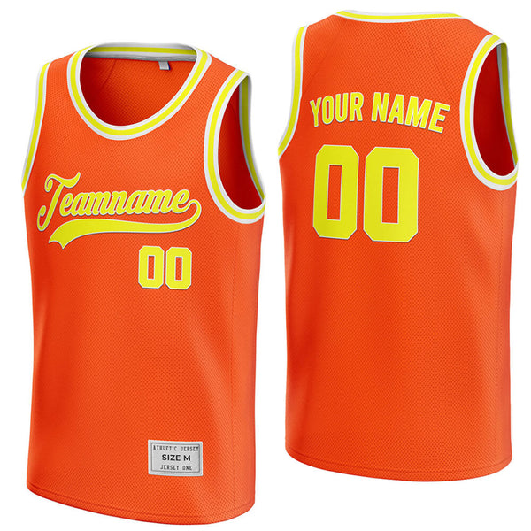 custom orange and yellow basketball jersey