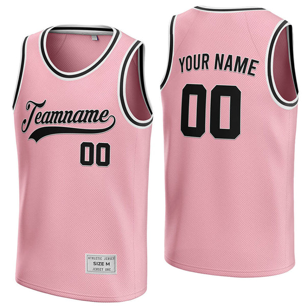 custom pink and black basketball jersey