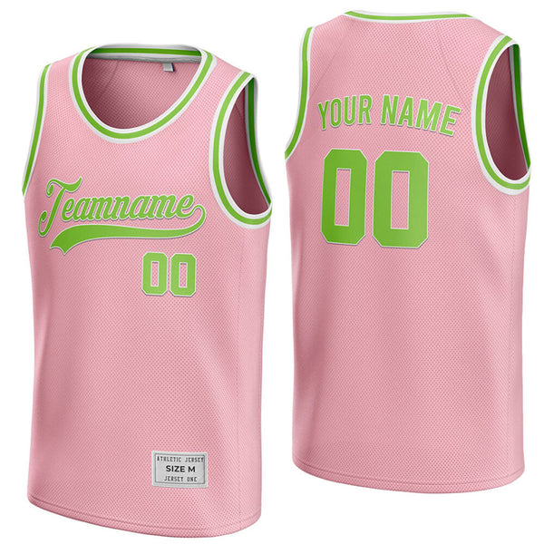 custom pink and green basketball jersey
