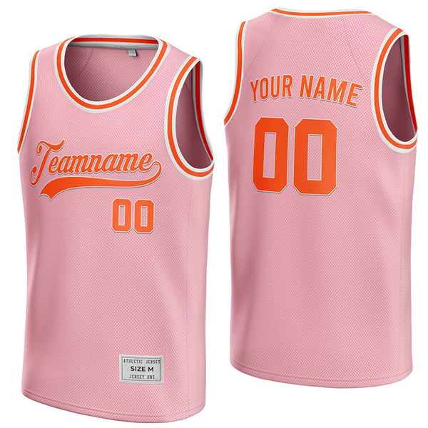 custom pink and orange basketball jersey