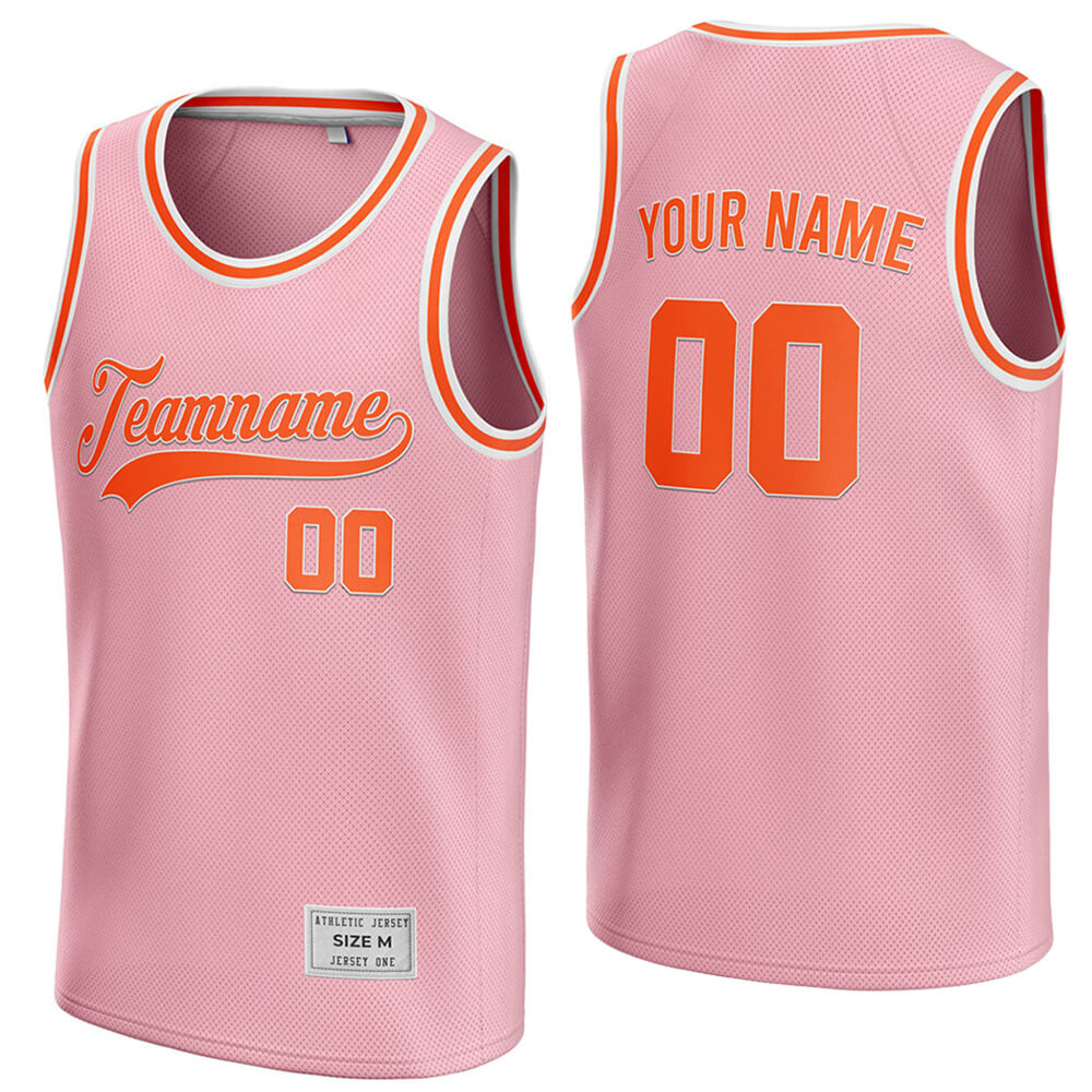custom pink and orange basketball jersey