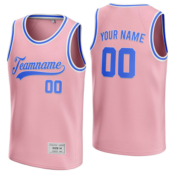 custom pink and blue basketball jersey