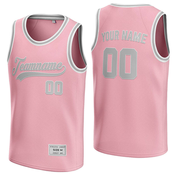 custom pink and grey basketball jersey