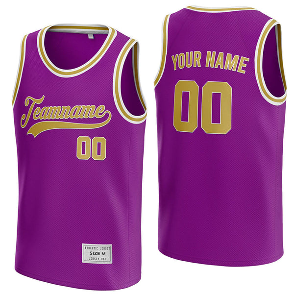 custom purple and gold basketball jersey