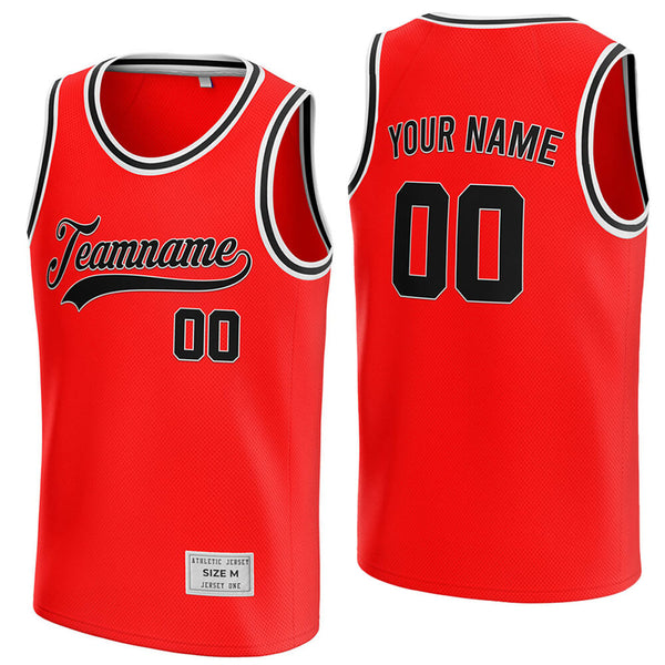 custom red and red basketball jersey