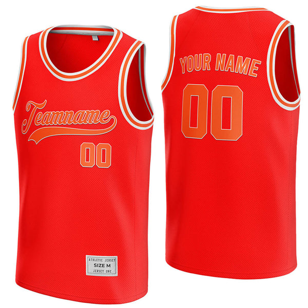 custom red and orange basketball jersey