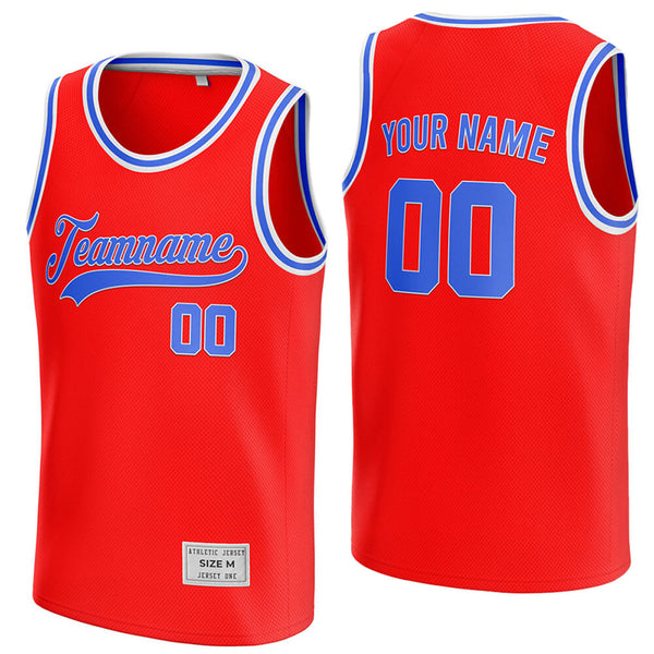 custom red and blue basketball jersey
