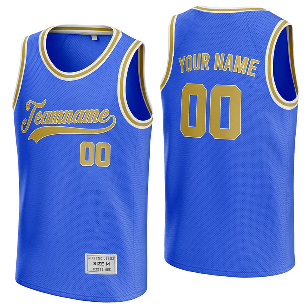 Blue Custom Basketball Jersey No Minimum Embroidery