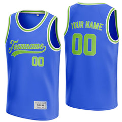 custom blue and green basketball jersey
