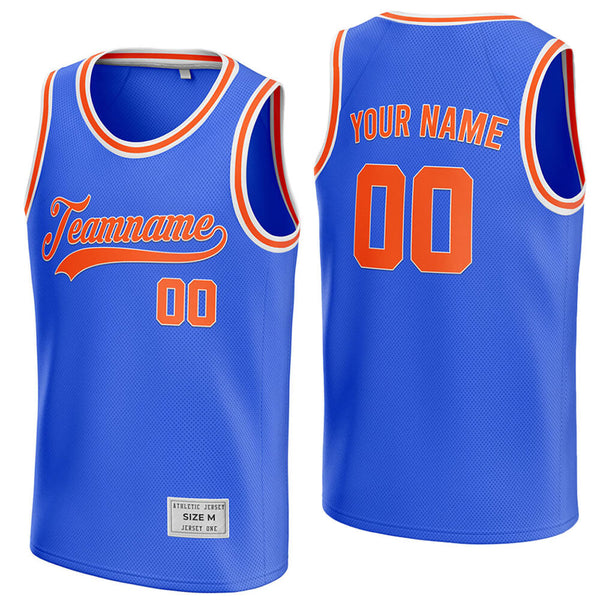 custom blue and orange basketball jersey