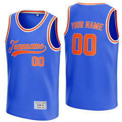 custom blue and orange basketball jersey