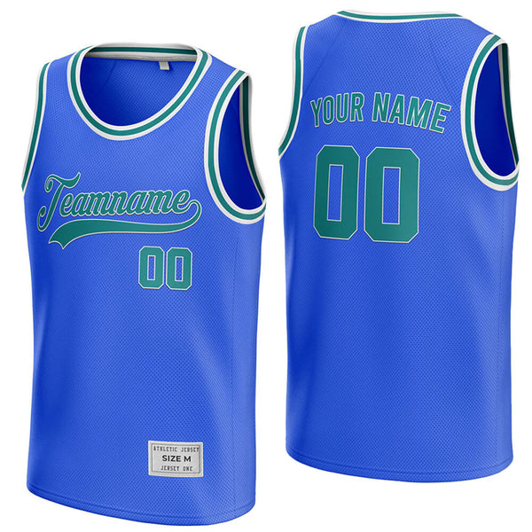 custom blue and teal basketball jersey