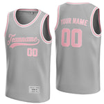 custom silver and pink basketball jersey thumbnail