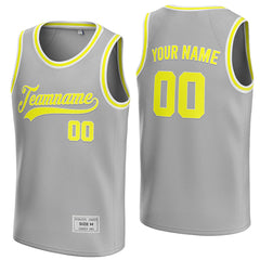 custom silver and yellow basketball jersey