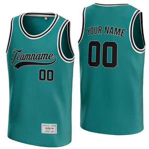 custom teal and black basketball jersey