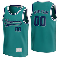 custom teal and navy basketball jersey