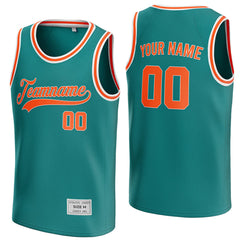 custom teal and orange basketball jersey