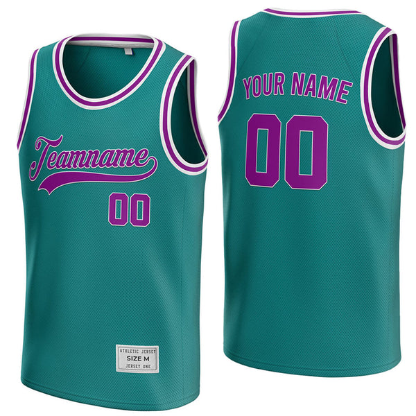 custom teal and purple basketball jersey