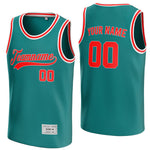 custom teal and red basketball jersey thumbnail