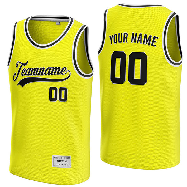 custom yellow and black basketball jersey
