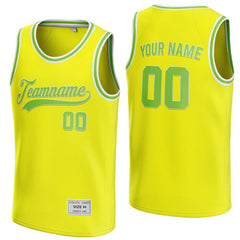 custom yellow and green basketball jersey