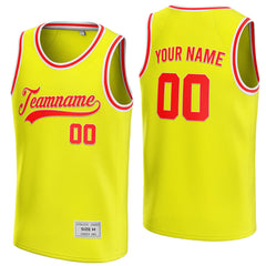 custom yellow and red basketball jersey