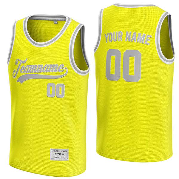 custom yellow and grey basketball jersey