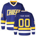Custom Charlestown Chiefs Ice Hockey Jersey Blue Jersey One